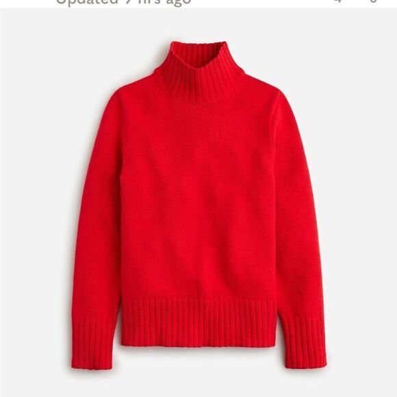 J. Crew Sweaters - J Crew Cotton Mock Neck‎ Ribbed Sweater Red Size M NWT